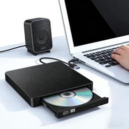 Externe Schijf - Schijfapparaat Lezer - Bestanden Overzetten - Plug en Play - 14x14x1.8 cm - Wit — thumbnail 3