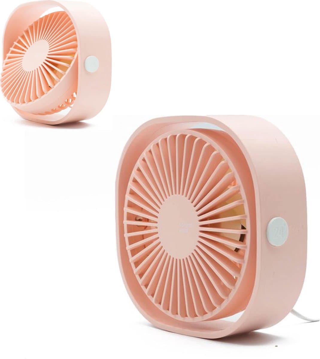 KZQ USB mini ventilator tafelventilator geluidsarm 3 standen roze — afbeelding 1