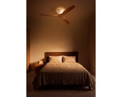 CREATE - Plafondventilator stil 40W (Ø132cm) - Sfeerlicht LED - Afstandsbediening - 6 snelheden - Programmeerbaar - WIND CALM CUSTOM RATTAN — afbeelding 1