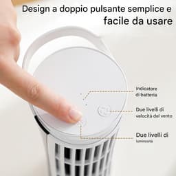 Torenventilator - Bladloze koeler - Stille luchtcirculatie - Geïntegreerd nachtlampje - 26 cm hoog - Wit — thumbnail 5