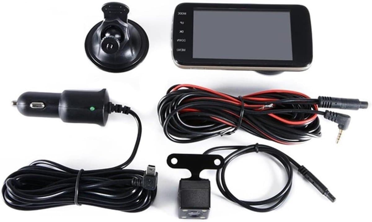 Dashcam Auto - DVR Camcorder - Veilig Rijden - Dubbele Lens - 1080P HD - Zwart — afbeelding 1