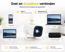 ITRONIQ Beamer - Mini Beamer Projector - 720p HD - 120 Inch - Met Bluetooth en Speaker - HDMI USB - Draagbaar - Thuisgebruik — thumbnail 2