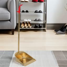 Stoffer en blik - Vuilnisschep - Efficiënt schoonmaken - Brede schepmond - 82 cm lang - Goud — thumbnail 2