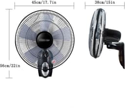 Wandventilator - Muurventilator - Ruimte Koelen - Stille Werking - 3 Snelheden - Zwart — thumbnail 5