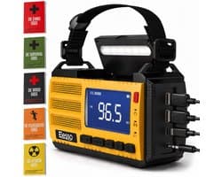Elesso® Noodradio Solar Opwindbaar Draagbare Radio - Noodpakket - Powerbank Op Batterijen - Zaklamp – Zonneenergie - Bouwradio - 10.000 mAh - Gratis E book