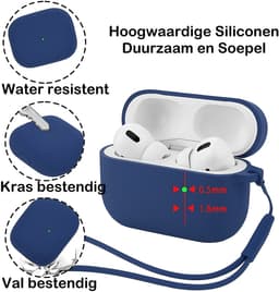 Studio Air® Airpods Hoesje Pro 3 Siliconen Case - Royal Blue - Soepel Airpod Hoesje voor Airpods Pro 3 (model 2025) — thumbnail 2