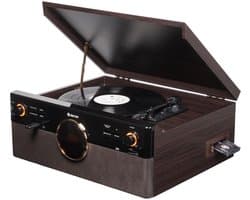 Denver Retro Platenspeler - DAB+/FM Radio - CD - Cassette - Bluetooth - Auto stop - MRD180 - Darkwood