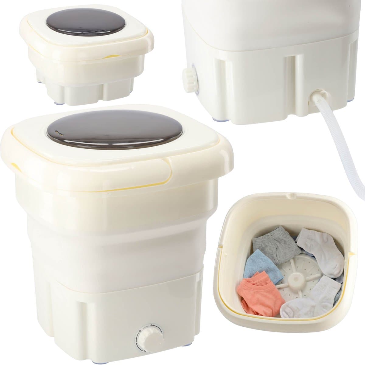 Opvouwbare reiswasmachine, draagbare miniwasmachine voor op de camping, centrifugefunctie 33x35x39 cm 18l — afbeelding 1