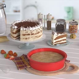 Ronde siliconen bakvorm voor gebak, 15 cm, 2 stuks siliconen bakvormen voor de airfryer, kleine antiaanbakvormen voor het bakken van desserts en gebak in de airfryer — thumbnail 1