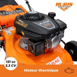 Thermische Grasmaaier - Zelfrijdende Grasmaaier - Gazon Onderhoud - 4-takt Motor 3.3 pk - 40 cm Maaibreedte - Oranje — thumbnail 2
