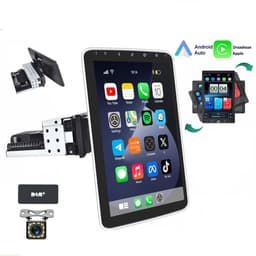 ESSGOO 1DIN Autoradio 360° draaibaar scherm - Android 15 - 4+64G - Draadloos Carplay & Andriod Auto - Bluetooth - GPS-navigatiesystem - 12LED Achteruitrijcamera - Microfoon - Wifi Bluetooth - DAB+ — thumbnail 1
