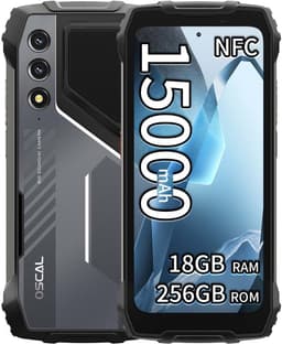 OSCAL PILOT 1 Robuuste Smartphone - 18GB RAM - 256GB ROM - 6,67 inch - 15000mAh 33W - Android Telefoon - GPS, NFC, OTG - Zwart — thumbnail 1