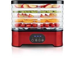Voedseldroger | 5 stapelbare roestvrijstalen trays, 72 uur digitale instelbare timer en temperatuurregeling tot 70°. Elektrische droger en bewaarapparaat voor gedroogd vlees, fruit, hondensnacks en nog veel meer.