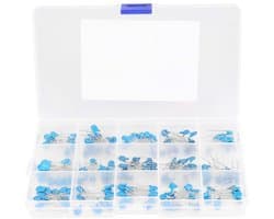 Hoogspanningscapacitoren assortiment kit met 180 stuks, 100pF-10000pF, 15 waardes, 1kV keramische capacitors voor elektronica projecten