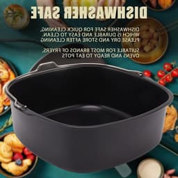 Bakvorm voor Airfryer, Voedselveilige Metaal, Vaatwasserbestendig, Geschikt voor Diepvriezers, Ideaal voor Taarten, Brood en Casseroles, Grijs (20 cm) — thumbnail 6