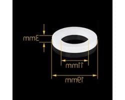 Witte platte siliconen O-ringen voor afdichting, set van 12, maat 1/2 inch, ideaal voor diverse toepassingen