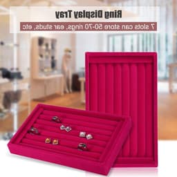 Sieradenhouder voor Ringen, Ring Display Stand, Ideale Opbergruimte voor 50-70 Ringen in de Winkel (Roze Rood) — thumbnail 2