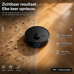 M30 Pro Ultra Robotstofzuiger | Mobiele Applicatie & Obstakelvermijding | Automatisch Leegstation & Anti-Klit Borstels | Slimme spraakassistent | Navigatie | Geschikt Voor Huisdierharen | Lumin Amore | Zwart — thumbnail 5
