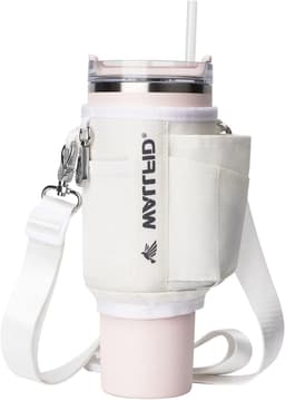 Flessenhouder met verstelbare riem, geschikt voor 40oz beker met handvat, neopreen materiaal, opbergruimtes voor dagelijkse benodigdheden en optimale bescherming — thumbnail 1