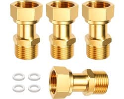 Verstelbare Messing Schroefverbinding 1/2 Inch - 4 Stuks voor Verwarmingsbuizen en Waterleidingen met Dichting