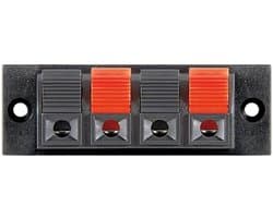 Dubbele Luidspreker Terminal - Speaker Aansluiting - Hifi Geluid - Schroefmontage - 4-polig - Zwart