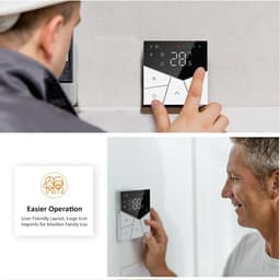 Slimme Thermostaat - Vloerverwarming Controle - Comfortabel Huis - App Afstandsbediening - 10 x 10 x 6 cm - Zwart — thumbnail 4