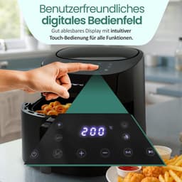 Digitale Heteluchtfriteuse - Grote Airfryer - Gezond Frituren - 8 Programma's - 72 Liter - Zwart — thumbnail 3