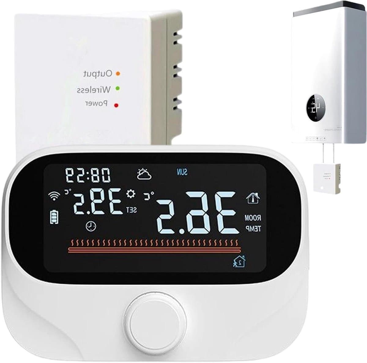 Slimme Thermostaat - App Bediening - Comfort Verwarmen - Energie Besparend - 300m Bereik - Wit — afbeelding 1