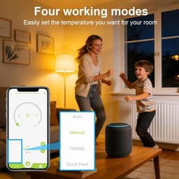 Slimme Thermostaat - Radiatorregelaar - Verwarming Regelen - App Bediening - 54 x 54 x 102 mm - Wit — thumbnail 4