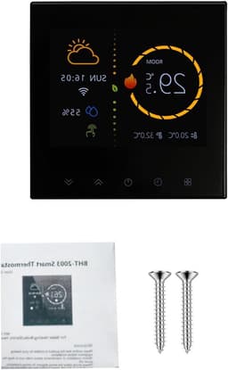 Slimme Thermostaat - Verwarmingsregelaar - Energie Besparen - Afstandsbediening - 95-240VAC - Zwart — thumbnail 1