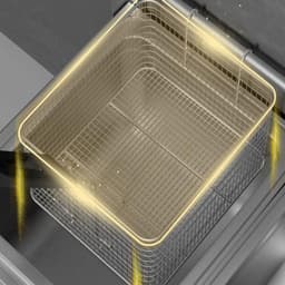 Roestvrijstalen Friteuse - Dubbele Mand - Professioneel Frituren - Verstelbare Vuurkracht - 23L Capaciteit - Zilver — thumbnail 2