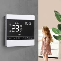 Slimme Thermostaat - Temperatuurregelaar - Vloerverwarming Regelen - Anti-interferentie Chip - 8.6 x 8.6 cm - Wit — thumbnail 3