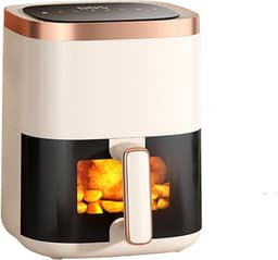 Luchtfriteuse Oven - Hetelucht Friteuse - Vetarm Koken - Visueel Venster - 6 Liter Capaciteit - Wit — thumbnail 1