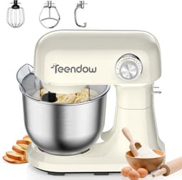 Teendow SM‑B03C Keukenmachine – 1500W Staande Mixer met 12 Snelheden - 5L RVS Kom - Kantelbare Kop - Voor Deeg Kneden, Taartbeslag en Room - Vaatwasserbestendig voor Thuisbakken — thumbnail 1