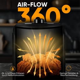 Hete Lucht Frituur - Airfryer Keuken - Gezond Bakken - 360° Air-Flow - 2.5 Liter - Zwart — thumbnail 4