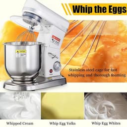Keukenmixer - Deegmixer - Bakken en Koken - 3-in-1 Multifunctioneel - 5L Kom - Zilver — thumbnail 5