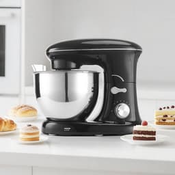 NETTLIFE Keukenmachine – 1400W – 5L Rührschüssel – met Knethaken Rührbesen Schneebesen – Voor Brot Pizzateig Kuchen Sahne – Zwart — thumbnail 5