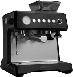 Klarstein GrandPresso espressomachine met ingebouwde molen – 20 bar, 1350 W, geïntegreerde precisiemolen, stoommondstuk, 2,3 liter waterreservoir, zwart, kopjeswarmer — thumbnail 1