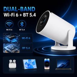 Mini Beamer 4K – Draagbare Projector Android 11, WiFi 6 & Bluetooth 5.4 – 180° Draaibaar, 1080P Full HD — thumbnail 5