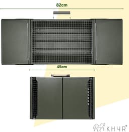 KHYR® CARRYFIRE BBQ Grill – NIEUW mei 2026 - Opvouwbare Draagbare Houtskool BBQ Grill – Portable Camping Barbecue – Tafel Barbeque - Draagbare Grill met Zijtafels – 45 x 30 cm Grilloppervlak – Voor Camping, Tuin, Outdoor BBQ - incl. Grijp spatel — thumbnail 3