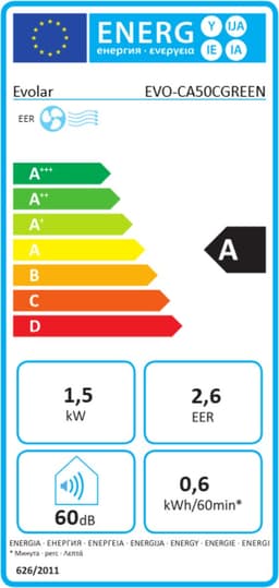 Evolar Mobiele Airco - Caravan / Camping / Tent - 5200 BTU - Mini Airco - EVO-CA50CGGR — thumbnail 2