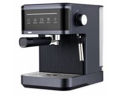 Jurrys Espressomachine - Koffiemachine - Pistonmachine - Cappuccinoapparaat - Melkopschuimer - 1.5L Inhoud - 20 bar - Zwart