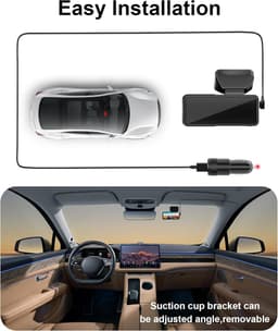 Dashcam - Dashcam voor auto - 4K Dashcam voor - Mini Dashcam - 64GB Kaart - Super Nachtzicht, Loopopname, G-sensor, 24-uurs Parkeermonitor — thumbnail 4