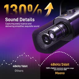 Maono - PD100XS - USB / XLR Studio microfoon - Met Flexibele Arm ( 66cm! ) - Geschikt voor PC/PS4/PS5 - Suround RGB - Podcast - Gaming - Streaming - Zwart — thumbnail 3