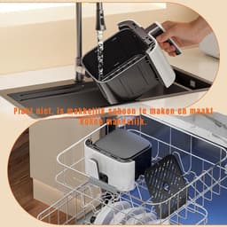 YOR® Mini airfryer - Airfryer - Airfryer klein - Wit - 26cm x 22cm x 28cm — thumbnail 2