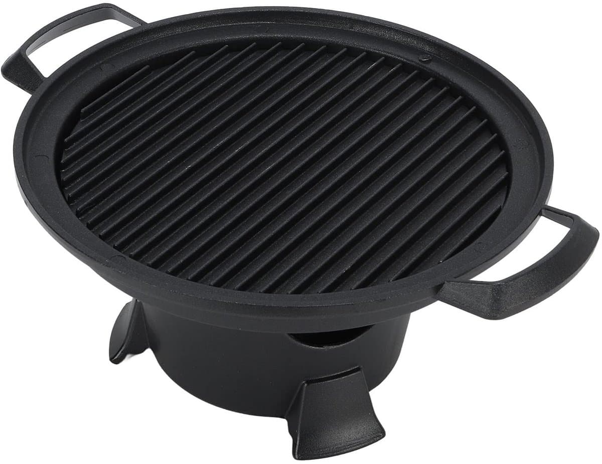Dailygoody - Gietijzeren Hibachi-grill - Draagbare grill - Eenvoudig te monteren - 13 x 21 x 10,5 cm - Houtskoolgrill - Ideaal voor picknicks en kamperen — afbeelding 1