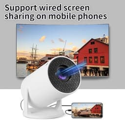 Dailygoody - Mini Projector - Draagbare Buitenprojector - Volledige HD 1080P - Wit - Wifi en Bluetooth - Geschikt voor Thuisbioscoop - Compact formaat — thumbnail 2