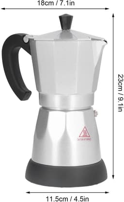 Dailygoody - Elektrische Moka Pot - 480 W Koffiezetapparaat - 300 ml - Voor Gezinnen en Kantoren - Aluminium - Ideaal voor Meetings — thumbnail 5