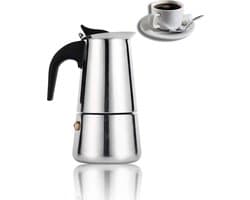 Espresso Maker - Moka Pot - 100ml 200ml 300ml 450ml RVS Koffiezetapparaat voor Thuis en Kantoor Gebruik