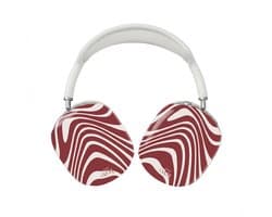 xoxo Wildhearts hoesje geschikt voor AirPods Max (2) - Boogie Wonderland Red - Ook als telefoonhoesje verkrijgbaar - schokbestendige case - koptelefoonhoes - Beschermhoes met met golvende print - golven - rood